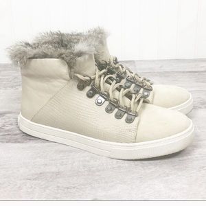 BCBG fur sneakers